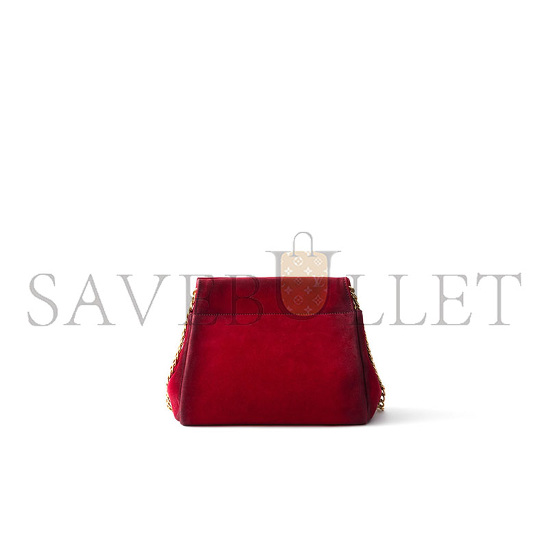 PRADA ENCHAÎNÉ MINI SUEDE BAG 1BC263 (22*18*11.5cm)